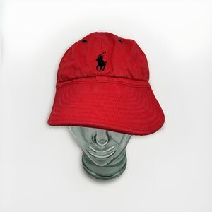 Polo Ralph Lauren Hat Cap Strap Back Mens One Size Red Cotton Embroidered Pony